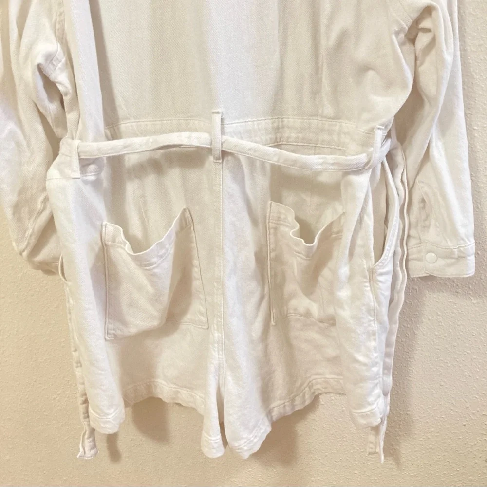 Good American Women’s Romper White Collared Size 7 - Picture 11 of 16